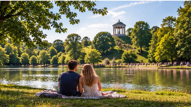 Singles in München bei einem gemeinsamen Treffen im Englischen Garten